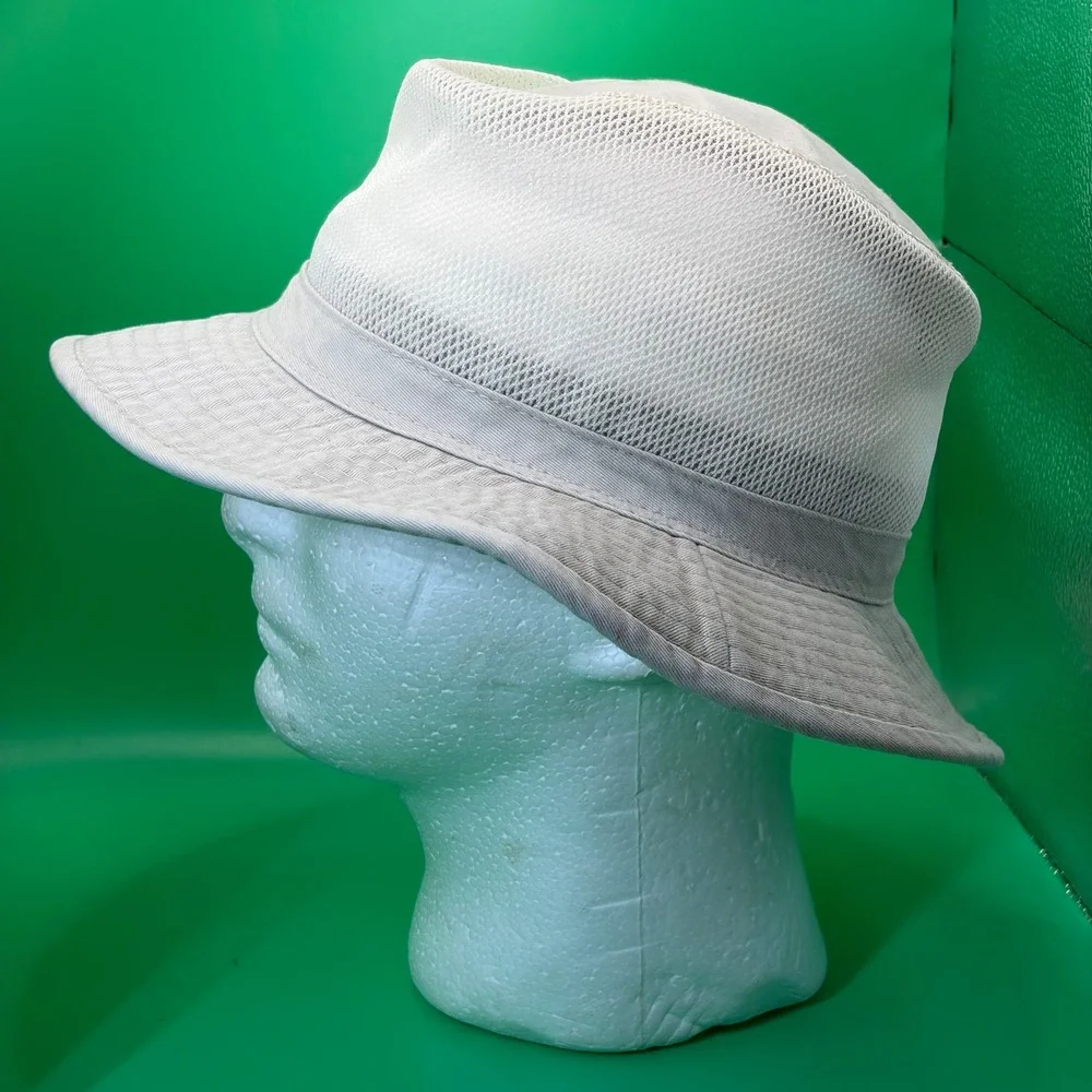 DPC Dorfman Pacific Bucket Hat Mens M Gray Mesh Crown Safari Fisherman Vented